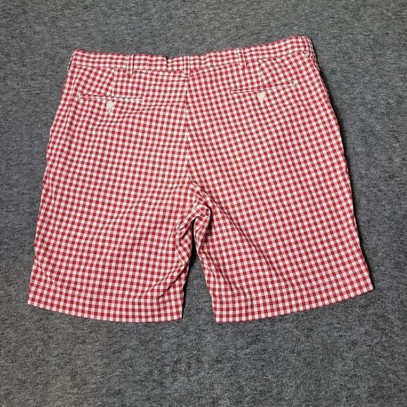 Vtg Polo Ralph Lauren Shorts Men 40 Red Suffield Gingham Check Flat Front Chino - Picture 2 of 9